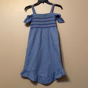 Wonder Nation Chambray Off The Shoulder Dress, Lg